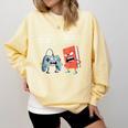 Gamer Book Lover Girl Women Bookworm Video Gaming Daughter Comfort Colors Sweatshirt Blue Spruce