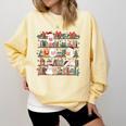 Ghost Christmas Reading Book Lover Library Christmas Teacher Comfort Colors Sweatshirt Blue Spruce