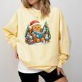 Gingerbread Reading Book Lovers Christmas Bookworm Librarian Comfort Colors Sweatshirt Blue Spruce