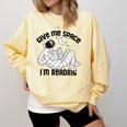 GIVE ME Space I'm Reading Kids Astronaut Book Reader Meme Premium Tri-Blend Comfort Colors Sweatshirt Blue Spruce