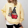 Gnome Read Reading Book Librarian Across America Women Kids Comfort Colors Sweatshirt Blue Spruce
