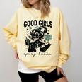 Good Girls Read Spicy Skeleton Book Club Comfort Colors Sweatshirt Blue Spruce Good Girls Read Spicy Skeleton Book Club Comfort Colors Sweatshirt Blue Spruce