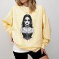 Gothic Goth Girl Woman Movie Book Art Comfort Colors Sweatshirt Blue Spruce