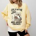 Great Pyrenees Dog Breed Life Is Better With Books And Great Comfort Colors Sweatshirt Blue Spruce