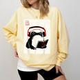 Grumpy Frog Books Music Kawaii Ink Japanese Comfort Colors Sweatshirt Blue Spruce