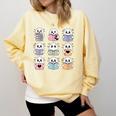 Halloween Ghosts Reading Books Pattern Spooky Kawaii Anime Comfort Colors Sweatshirt Blue Spruce