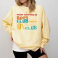 What Happens In Book Club Stays In Book Club Retro Comfort Colors Sweatshirt Blue Spruce