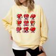 Heart Reading Books Valentine’s Day Girl And Boy Book Lovers Comfort Colors Sweatshirt Blue Spruce