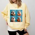 Hedgehog Love Reading And Hedgehogs Child Book Lover Comfort Colors Sweatshirt Blue Spruce
