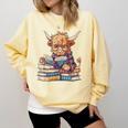 Highland Cow Reading Book Librarian Library Comfort Colors Sweatshirt Blue Spruce Highland Cow Reading Book Librarian Library Comfort Colors Sweatshirt Blue Spruce