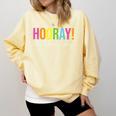 Hooray It's Library Day Teacher Reader Books Back To School Comfort Colors Sweatshirt Blue Spruce