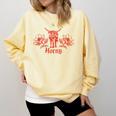 Horny Bull Romance Reader Shirt Spicy Books Bull Pun Comfort Colors Sweatshirt Blue Spruce