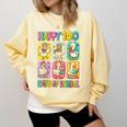 HUGvyn Happy 100 Days Of School Teacher Goose Preppy Books Comfort Colors Sweatshirt Blue Spruce