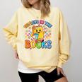 HUGvyn Preppy 100 Days In The Books Teacher Reading Coffee Comfort Colors Sweatshirt Blue Spruce HUGvyn Preppy 100 Days In The Books Teacher Reading Coffee Comfort Colors Sweatshirt Blue Spruce