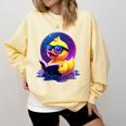 Humor Rubber Duck Reading Book Comfort Colors Sweatshirt Blue Spruce