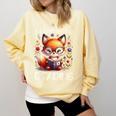 I'd Rather Be Reading Cute Fox Book Lover Reader Bookworm Comfort Colors Sweatshirt Blue Spruce