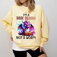 I'm A Book Dragon Not A Worm Comfort Colors Sweatshirt Blue Spruce
