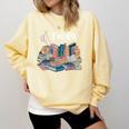 I'm OK Books Pile Books Stack Bibliophile Bookisk Comfort Colors Sweatshirt Blue Spruce
