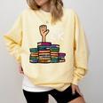 I'm Ok Read Book Reading Librarian Teacher Men Women Comfort Colors Sweatshirt Blue Spruce