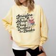 Imagine Being Afraid Of Drag Queens & Books Equality Comfort Colors Sweatshirt Blue Spruce