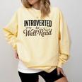 Introverted But Well-Read Book Lover Comfort Colors Sweatshirt Blue Spruce