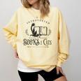 Introverted But Willing To Discuss Cats And Books Comfort Colors Sweatshirt Blue Spruce Introverted But Willing To Discuss Cats And Books Comfort Colors Sweatshirt Blue Spruce