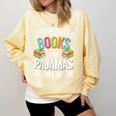 If It Involves Books And Pajamas Count Me In Comfort Colors Sweatshirt Blue Spruce