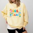 If It Involves Books And Pajamas Count Me In Reading Comfort Colors Sweatshirt Blue Spruce