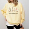 Just A Bookish Goose Goose Book LoverSilly Goose Book Club Comfort Colors Sweatshirt Blue Spruce