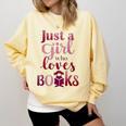 JUST A GIRL WHO LOVES BOOKS LIBRARIAN BOOK LOVERS BOOKWORM Comfort Colors Sweatshirt Blue Spruce JUST A GIRL WHO LOVES BOOKS LIBRARIAN BOOK LOVERS BOOKWORM Comfort Colors Sweatshirt Blue Spruce