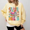 Just A Girl Who Loves Books Reading Cute Bookworm Girls Kids Comfort Colors Sweatshirt Blue Spruce