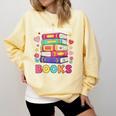 Just A Girl Who Loves Books Reading Library Comfort Colors Sweatshirt Blue Spruce