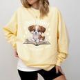 Just a Girl Who Loves Dogs And Books Cute Dog Comfort Colors Sweatshirt Blue Spruce