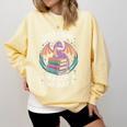 Just A Girl Who Loves Dragons And Books Fantasy Reader Comfort Colors Sweatshirt Blue Spruce