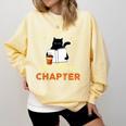 Just One More Chapter Fun Cat Coffee Reading Book Premium Tri-Blend Comfort Colors Sweatshirt Blue Spruce