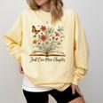 Just One More Chapter Open Book Flowers Comfort Colors Sweatshirt Blue Spruce