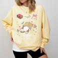 Just One More Chapter I Read Past My Bedtime Cat Book Lover Comfort Colors Sweatshirt Blue Spruce