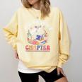 Just One More Chapter Skeleton Reading Book Bookworm Reader Comfort Colors Sweatshirt Blue Spruce