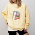 I Just Want To Read Books And Pet Cats Cat And Book Comfort Colors Sweatshirt Blue Spruce I Just Want To Read Books And Pet Cats Cat And Book Comfort Colors Sweatshirt Blue Spruce