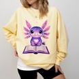 Kawaii Axolotl Cute Axolotls Reading Book Comfort Colors Sweatshirt Blue Spruce Kawaii Axolotl Cute Axolotls Reading Book Comfort Colors Sweatshirt Blue Spruce