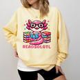 Kawaii Axolotl Readsolotl Book Lover Reading Bookworm Girls Comfort Colors Sweatshirt Blue Spruce