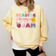 Kids Reading Book Lover Reading Is My Jam Comfort Colors Sweatshirt Blue Spruce Kids Reading Book Lover Reading Is My Jam Comfort Colors Sweatshirt Blue Spruce