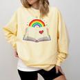 Libraries Are For Everyone Book LGBTQ Ally Gay Pride Month Comfort Colors Sweatshirt Blue Spruce