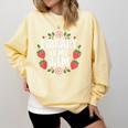 Library Is My Jam Librarian Book Lover Strawberry Comfort Colors Sweatshirt Blue Spruce