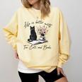 Life Better With 2 Cats Books Kitten Kitty Women Girls Kids Comfort Colors Sweatshirt Blue Spruce Life Better With 2 Cats Books Kitten Kitty Women Girls Kids Comfort Colors Sweatshirt Blue Spruce