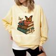 Life Is Better With Butterflies And Books Cute Butterfly Comfort Colors Sweatshirt Blue Spruce