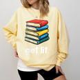 Get Lit With Books Comfort Colors Sweatshirt Blue Spruce