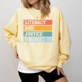 Literacy And Justice For All Stop Book Banning Banned Books Comfort Colors Sweatshirt Blue Spruce Literacy And Justice For All Stop Book Banning Banned Books Comfort Colors Sweatshirt Blue Spruce