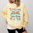Literacy Justice For All Stop Book Banning Protect Librarian Comfort Colors Sweatshirt Blue Spruce Literacy Justice For All Stop Book Banning Protect Librarian Comfort Colors Sweatshirt Blue Spruce