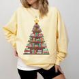 Literary Book Tree Bookish Shelf Art For Avid Readers Comfort Colors Sweatshirt Blue Spruce